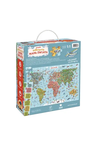 Puzzle 300 el. Odkrywcy Mapa �wiata Bright Junior Media