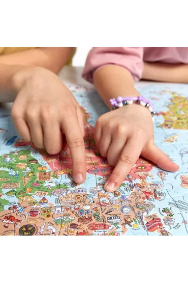 Puzzle 300 el. Odkrywcy Mapa �wiata Bright Junior Media
