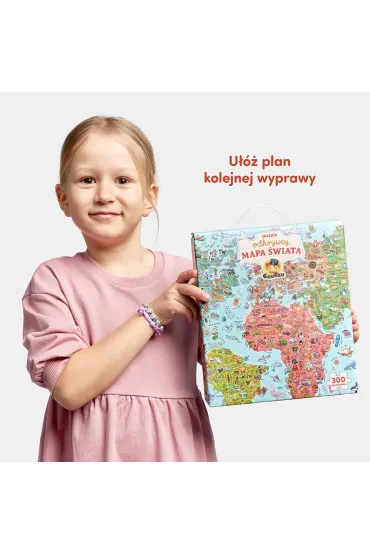 Puzzle 300 el. Odkrywcy Mapa �wiata Bright Junior Media