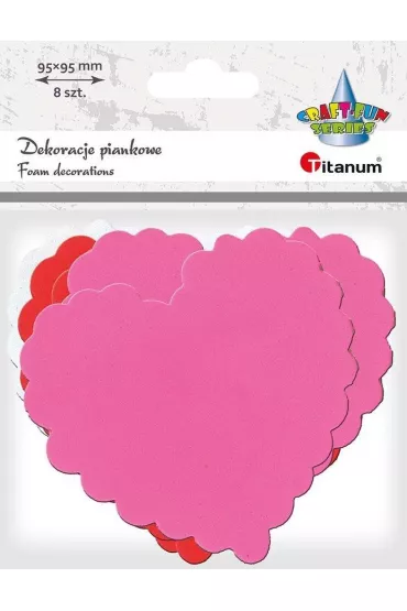 Titanum Dekoracje piankowe serca z falbank� mix 8 szt.