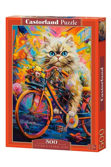 Puzzle 500 el. Kitten`s Floral Ride Castorland