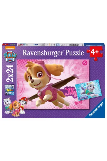 Puzzle 2x24 el. Psi Patrol. Skye i Everest. Ravensburger