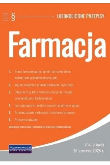 Farmacja - ujednolicone przepisy