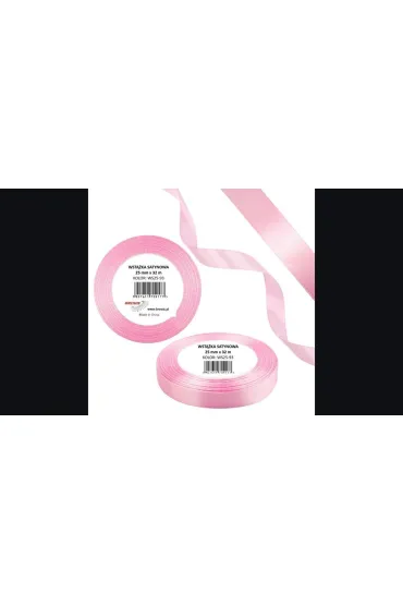 Wst��ka satynowa 25mm baby pink 32 m