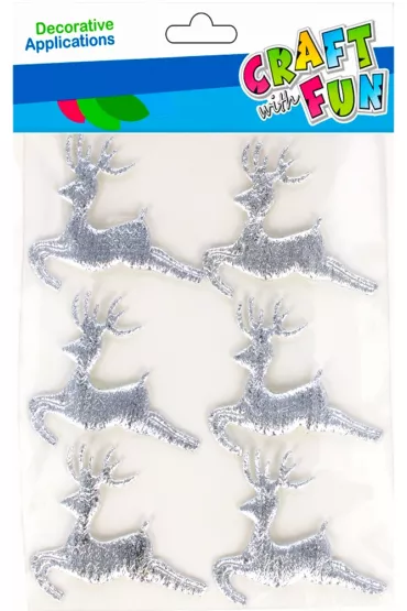 Craft with Fun Ozdoba dekoracyjna samoprzylepna materia�owa Renifer 6 szt.