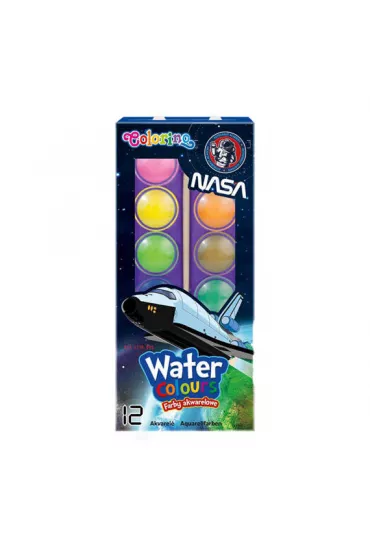 Patio Farby akwarelowe ma�a pastylka Colorino NASA 12 kolor�w