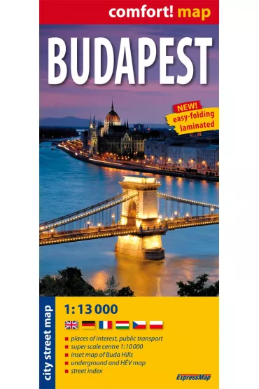 BUDAPESZT CITY STREET MAP 1:13000 LAMINAT-EXPRESSMAP