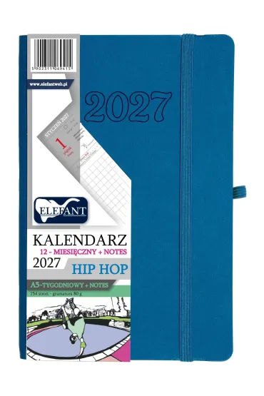 Kalendarz 2027 A5 tygodniowy Hip hop atramentowy