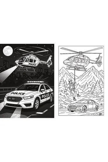 Pojazdy ratunkowe. Kolorowanka. Malbuch. Colouring book