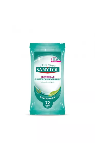Sanytol Chusteczki czyszczce i dezynfekujce o zapachu eukaliptusa 72 szt.