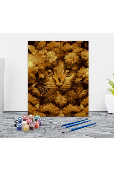 Twoje Hobby Malowanie po numerach - Ma�y kot w kwiatach 40x50cm