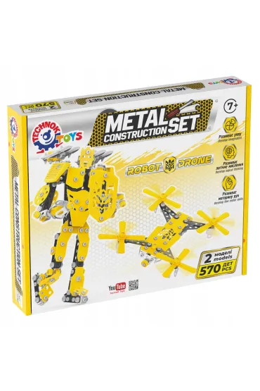 Zestaw metalowy konstruktor 570el Technok