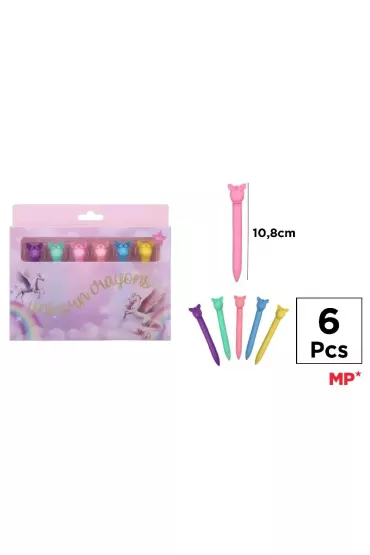 Mp Main Paper Kredki woskowe Unicorn 6 kolor�w 6 szt.