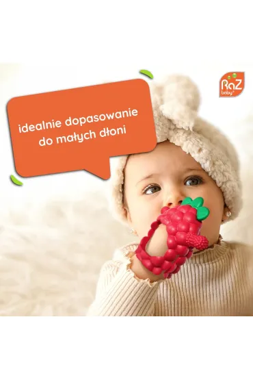 Gryzak silikonowy Razberry Grip, czerwony RazBaby
