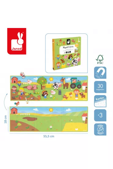 Puzzle Magnetyczna uk�adanka Farma Magneti'stories Janod