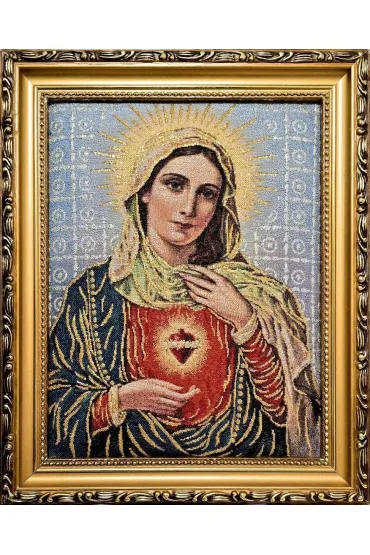 Obraz Haftowany Serce Maryi 27x22cm