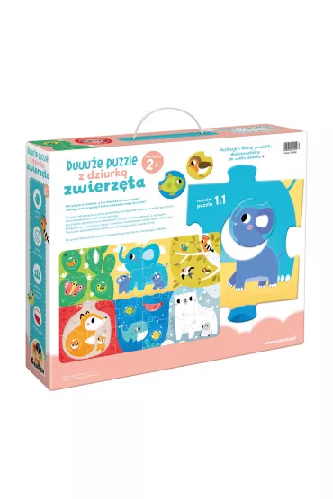 Duuue puzzle z dziurk Zwierzta Bright Junior Media