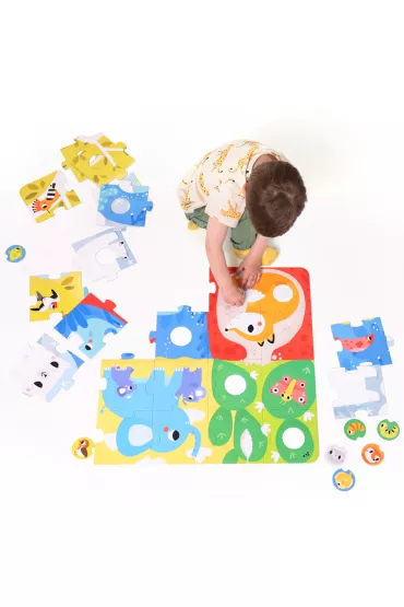 Duuue puzzle z dziurk Zwierzta Bright Junior Media
