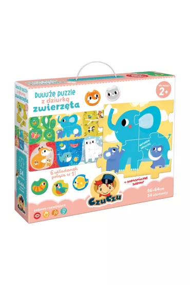 Duuue puzzle z dziurk Zwierzta Bright Junior Media