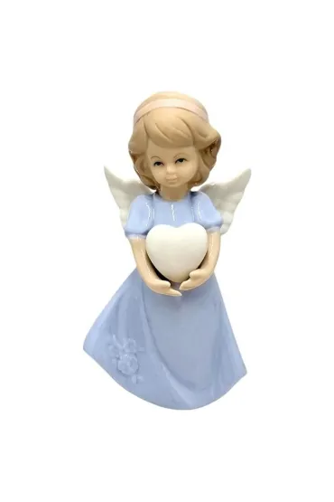 Figurka Anio�ek porcelanowy niebieski 14cm