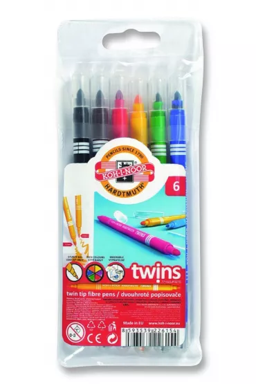 Koh-I-Noor Flamastry Twins 6 szt.