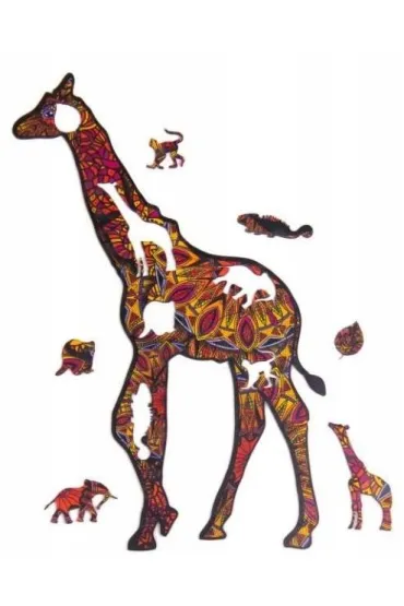 Puzzle drewniane eko 55 el. C�tkowana �yrafa A4 PuzzleOK