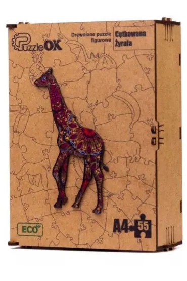 Puzzle drewniane eko 55 el. C�tkowana �yrafa A4 PuzzleOK