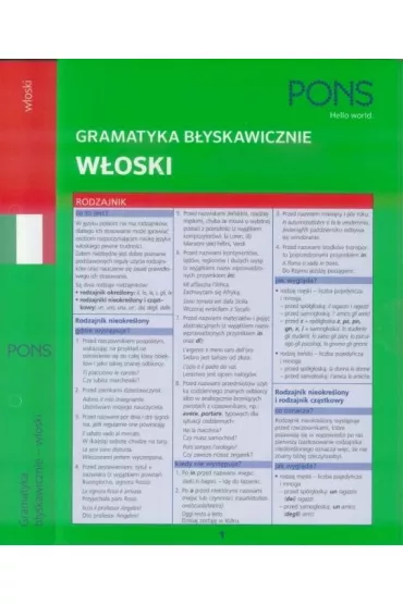 B�yskawicznie gramatyka w�oska PONS
