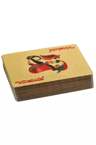 Karty do gry zestaw kart poker plastikowe z�ote talia 54szt.
