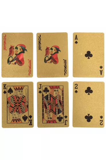 Karty do gry zestaw kart poker plastikowe z�ote talia 54szt.