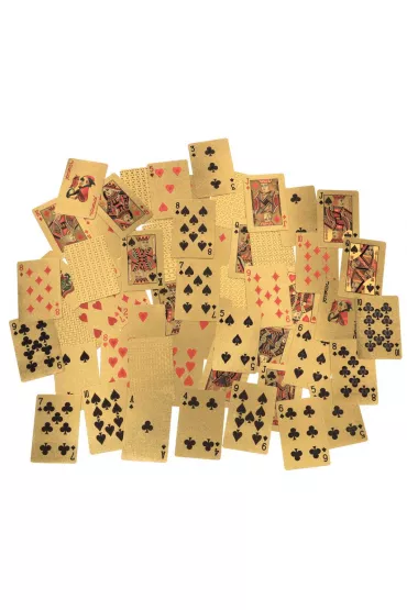 Karty do gry zestaw kart poker plastikowe z�ote talia 54szt.
