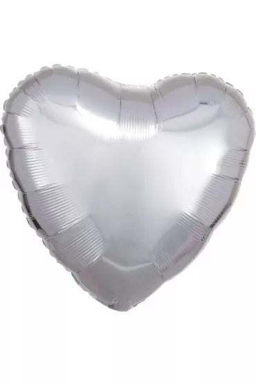Amscan Balon foliowy metalik srebrny serce 43cm