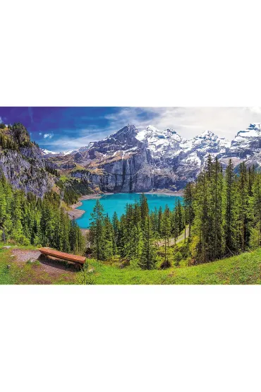 Puzzle 1500 el. Jezioro Oeschinen, Alpy, Szwajcaria Trefl