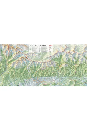 Tatry Mapa panoramiczna laminowana mapa turystyczna 1:28 000