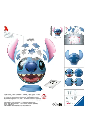 Puzzle Kula 77 el. 3D Disney Stitch Ravensburger