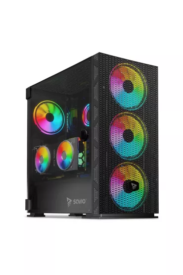 Savio Obudowa komputerowa, ARGB Mesh/Glass, Raptor X1