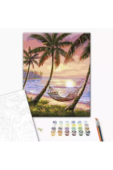 Brushme Malowanie po numerach - Rajski zak�tek 40x50cm