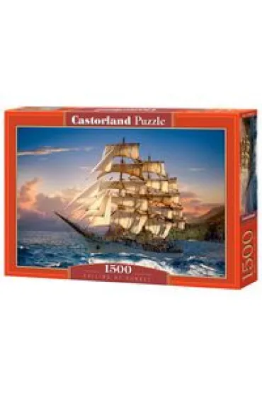 Puzzle 1500 el. �eglowanie o zachodzie s�o�ca Castorland