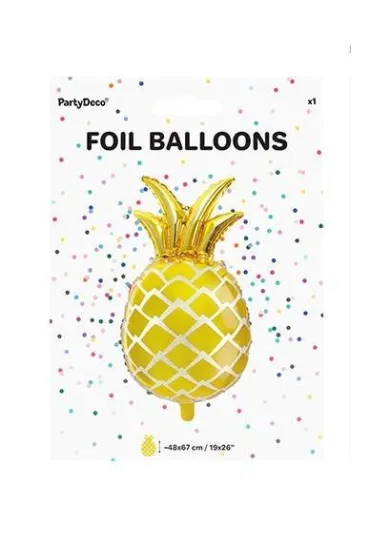 PartyDeco Balon foliowy - Ananas z�oty - 38x63cm