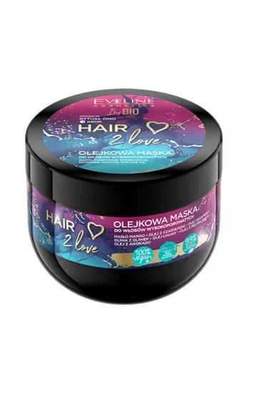 Eveline Cosmetics Hair 2 Love olejkowa maska do w�os�w wysokoporowatych, zniszczonych, suchych i matowych 300 ml