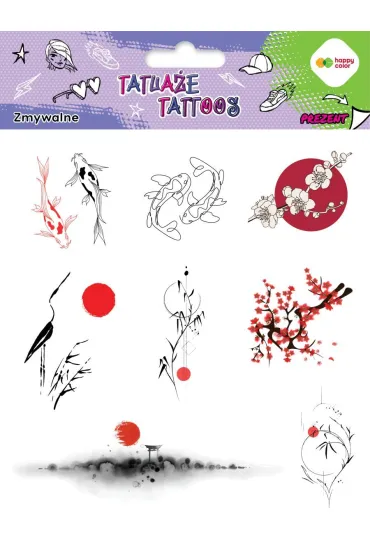 Tatua�e zmywalne Japanese HAPPY COLOR