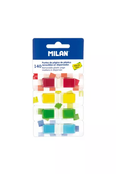 Milan Zak�adki indeksuj�ce transparentne Fluo 45 x 12 mm 140 szt.