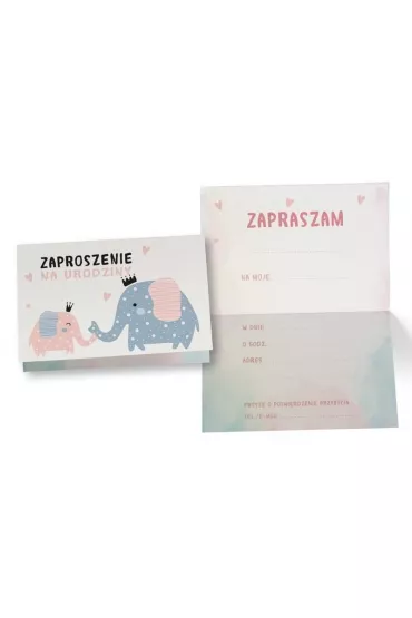 Kukartka Zaproszenie ZZ-078 S�oniki 5 szt.