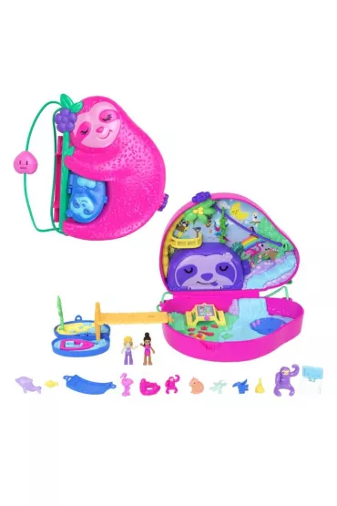Polly Pocket. Kompaktowa torebka Rodzina leniwc�w Mattel