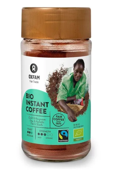Oxfam Fair Trade Kawa rozpuszczalna Arabica/Robusta Tanzania fair trade 100 g Bio