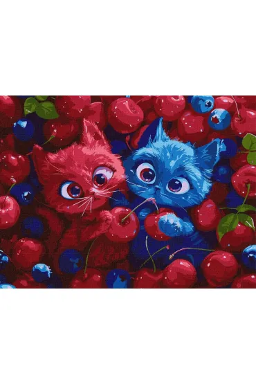 Ideyka Malowanie po numerach - Puszyste jagody 30x40cm