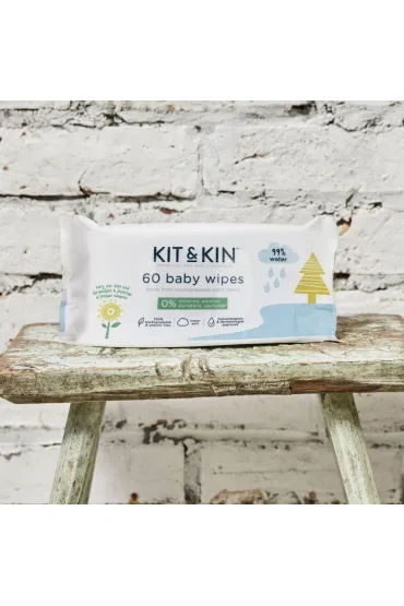 Kit and Kin Biodegradowalne Bezzapachowe Chusteczki nawil�ane dla dzieci 60 szt.