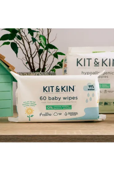 Kit and Kin Biodegradowalne Bezzapachowe Chusteczki nawil�ane dla dzieci 60 szt.