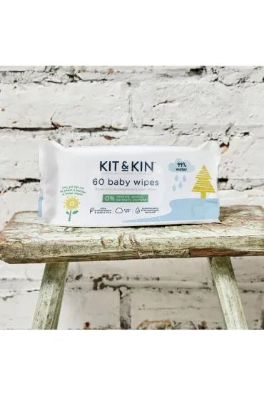 Kit and Kin Biodegradowalne Bezzapachowe Chusteczki nawil�ane dla dzieci 60 szt.