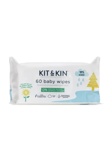 Kit and Kin Biodegradowalne Bezzapachowe Chusteczki nawil�ane dla dzieci 60 szt.